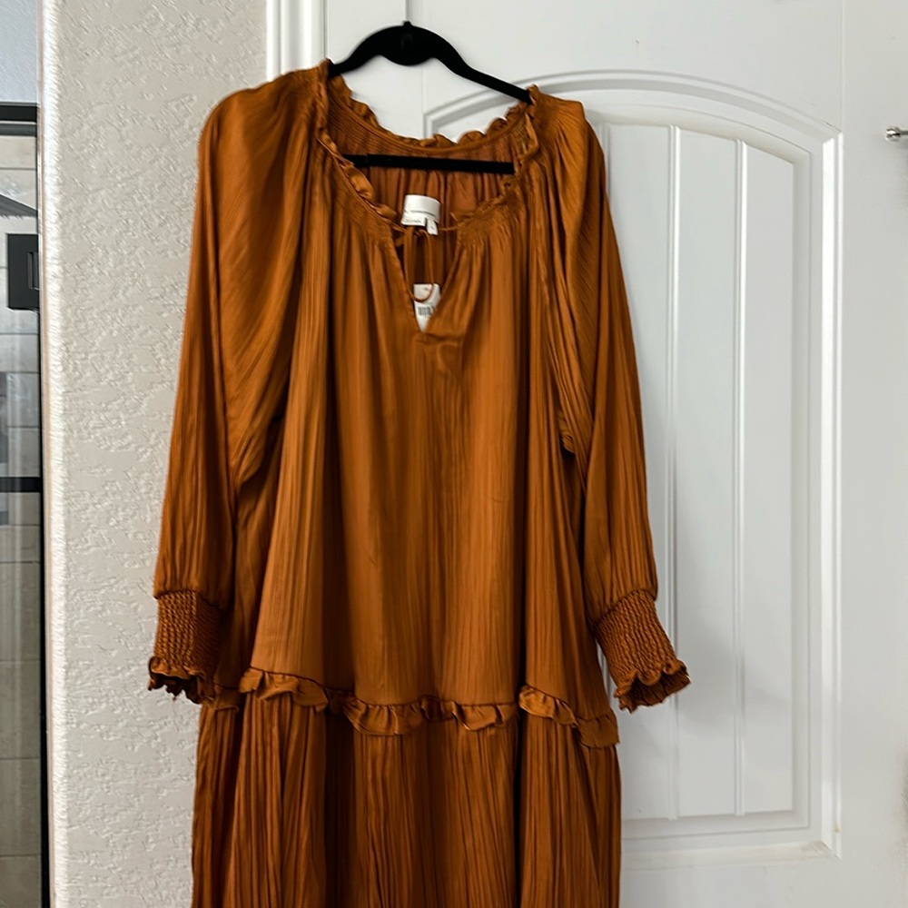 Anthropologie Burnt Orange Dress